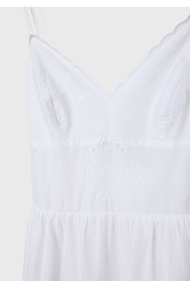 لباس شب بلند با گلدوزی زنانه سفید استرادیوریوس