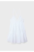 لباس شب پوپلین کوتاه زنانه سفید استرادیوریوس