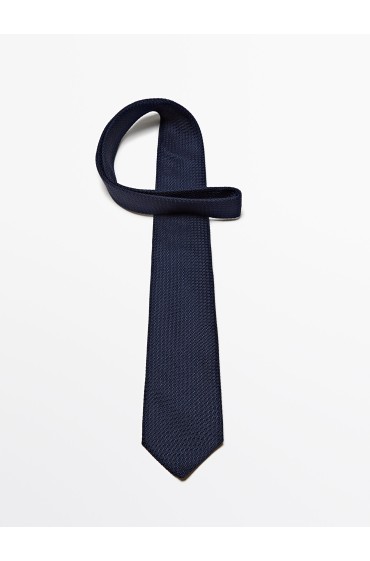 کراوات 100% ابریشم گرزا مردانه سرمه ای ماسیمودوتی