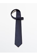 کراوات جناغی نخی و ابریشمی مردانه سرمه ای ماسیمودوتی