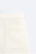 شلوارک ژاکارد برمودا با چاپ هندسی مردانه سفید صدفی  زارا