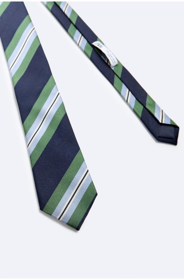 کراوات 100% ابریشم طرح گرافیکی مردانه آبی سرمه ای  زارا