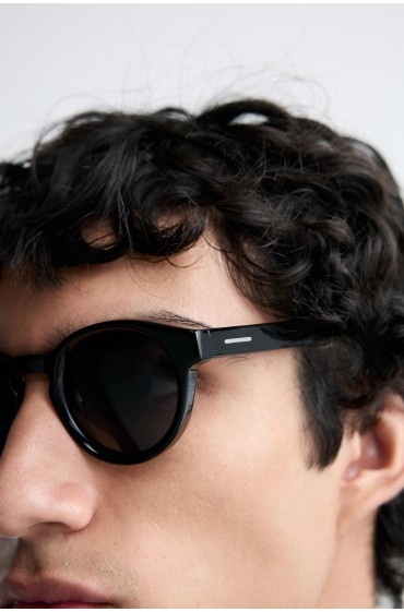عینک آفتابی گرد مردانه مشکی  زارا