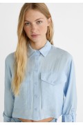 پیراهن کوتاه با جیب زنانه آبی آسمانی استرادیوریوس