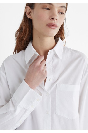 پیراهن پوپلین اورسایز زنانه سفید استرادیوریوس