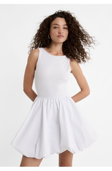 لباس شب با دامن کوتاه دورنگ زنانه سفید استرادیوریوس