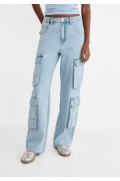 شلوار جین شش جیب زنانه جین آبی استرادیوریوس