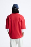سویشرت چاپی با شعار مردانه قرمز  زارا