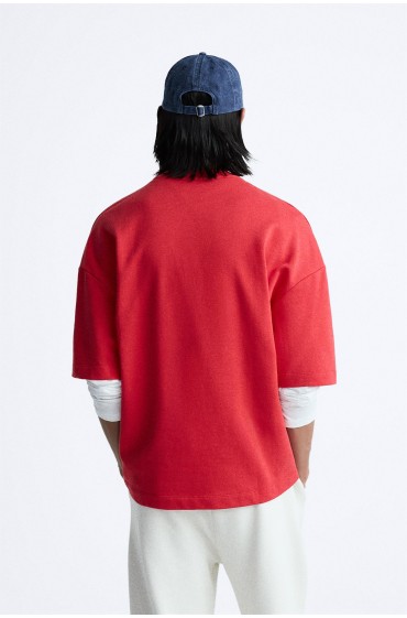 سویشرت چاپی با شعار مردانه قرمز  زارا