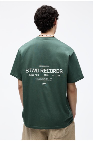 تیشرت STWD Records مردانه سبز پل اند بیر