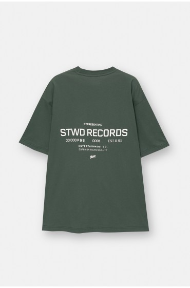 تیشرت STWD Records مردانه سبز پل اند بیر