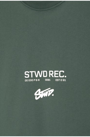 تیشرت STWD Records مردانه سبز پل اند بیر