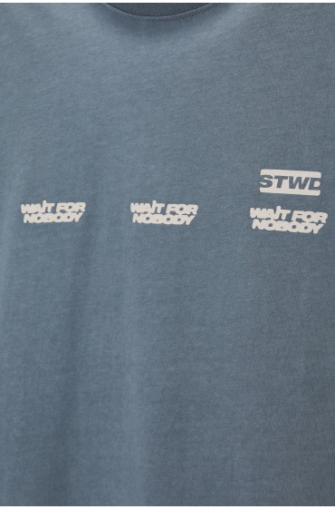 تیشرت محو شده STWD متناسب با جعبه مردانه آبی محو شده پل اند بیر