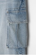 شلوار جین جیبدار با جزئیات چین دار مردانه آبی متوسط پل اند بیر