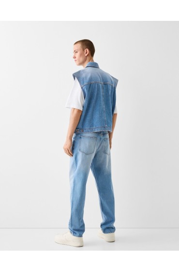 رکابی شلوار جین مردانه آبی کمرنگ برشکا