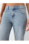 شلوار جین راسته با فاق کوتاه زنانه آبی کمرنگ برشکا