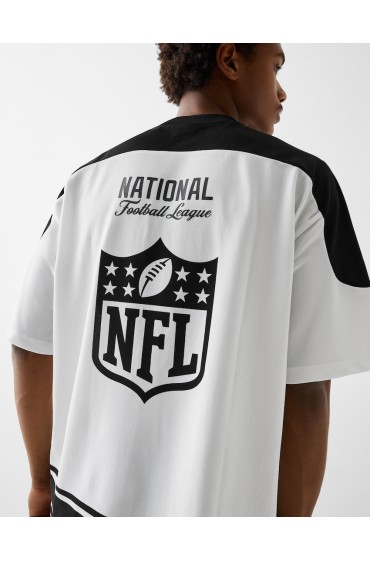 تیشرت NFL آستین کوتاه طرح گرافیکی مردانه سفید برشکا