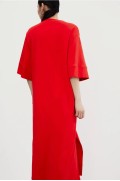 لباس شب تیشرت با جزئیات چرخشی زنانه قرمز روشن اچ اند ام