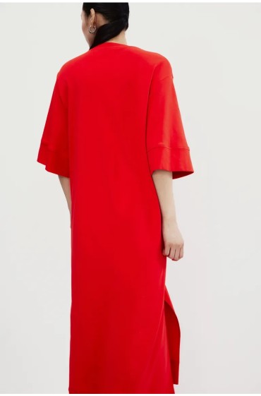 لباس شب تیشرت با جزئیات چرخشی زنانه قرمز روشن اچ اند ام
