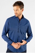 پیراهن مردانه ساده و نخی کلاسیک سرمه ای مردانه آبی سرمه ای  ال سی وایکیکی