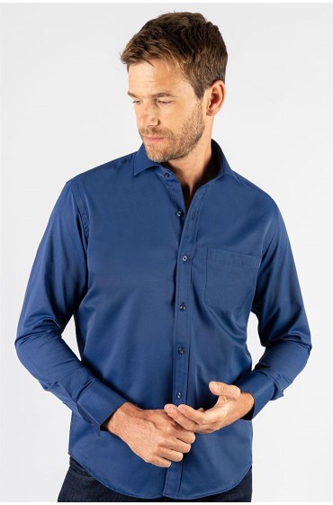 پیراهن مردانه ساده و نخی کلاسیک سرمه ای مردانه آبی سرمه ای  ال سی وایکیکی