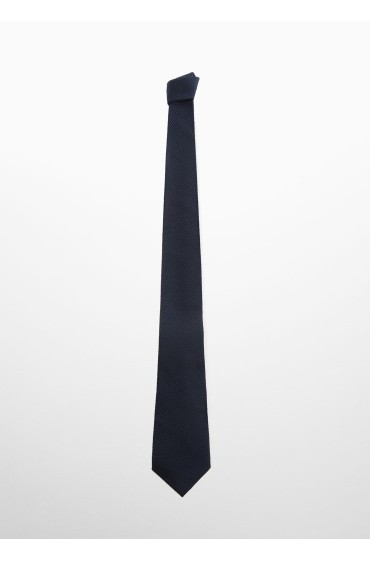 کراوات 100% ابریشمی توت بافت مردانه آبی سرمه ای منگو