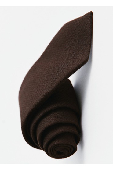 کراوات کتان مردانه قهوه ای منگو