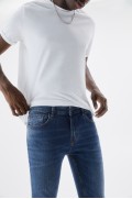شلوار جین سوپر جذب مردانه آبی متوسط پل اند بیر