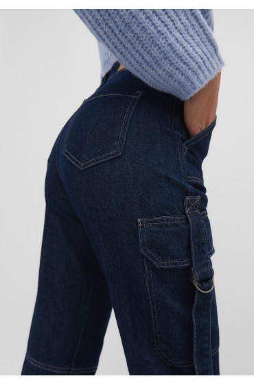 شلوار جین جیبدار جیب دار زنانه جین آبی استرادیوریوس