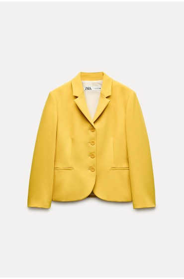 کت تک با جیب زنانه رنگ زرد زارا