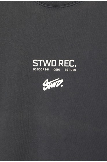 تیشرت محو شده STWD Records مردانه مشکی پل اند بیر