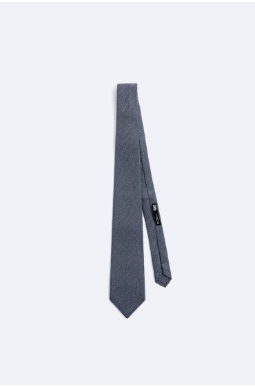 کراوات ژاکارد چاپ هندسی مردانه آبی سرمه ای  زارا