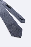 کراوات ژاکارد چاپ هندسی مردانه آبی سرمه ای  زارا