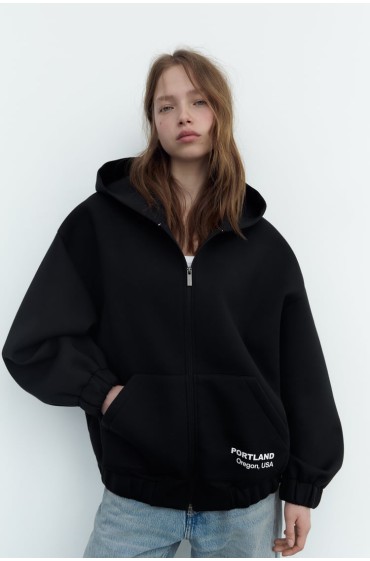 SCUBA-FECT BOMBER HOODIE زنانه مشکی زارا