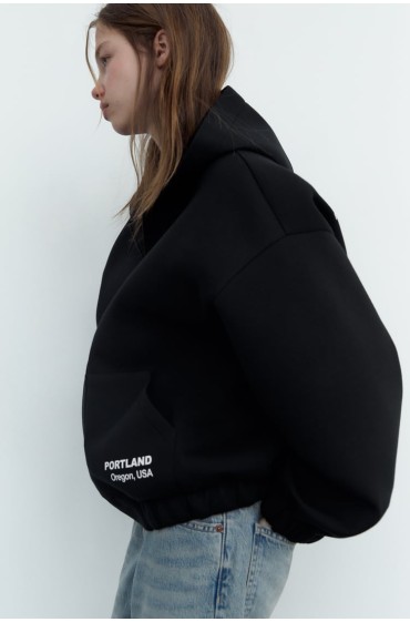 SCUBA-FECT BOMBER HOODIE زنانه مشکی زارا