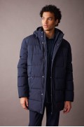 Slim Fit Water Repulent Hooded Faux Fur Lined Coat Puffer Parka مردانه آبی سرمه ای  دیفکتو