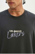 تیشرت آستین کوتاه DeFactoFit NBA Los Angeles Lakers Boxy Fit Crew مردانه آنتراسیت  دیفکتو
