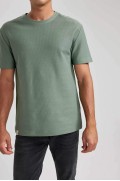 تیشرت آستین کوتاه یقه گرد فیت معمولی مردانه سبز  دیفکتو