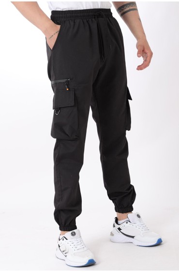 شمعی پارچه لباس شب ورزشی کارگو چاپی/Jogger Bottom PLDP 03_70094 مردانه مشکی ال سی وایکیکی