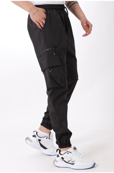 شمعی پارچه لباس شب ورزشی کارگو چاپی/Jogger Bottom PLDP 03_70094 مردانه مشکی ال سی وایکیکی