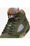 کتونی جردن مدل Air Jordan 5 Retro رنگ زیتونی ارتشی/پرتقال خورشیدی مردانه نایک