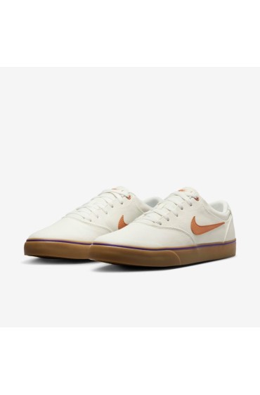 کتونی اسکیت برد مدل Nike SB Chron 2 عددی Canvas رنگ Summit White/Summit White/Gum قهوه ای روشن/Monarch مردانه نایک