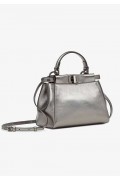 کیف زنانه فندی-Graphite leather bag