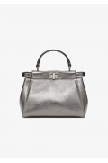 کیف زنانه فندی-Graphite leather bag