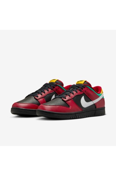 کتونی دانک مدل Nike Dunk Low «خالکوبی دوچرخه‌سواری» رنگ مشکی / قرمز ورزشی / طلایی دانشگاهی / سفید مردانه نایک