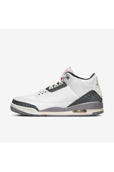 کتونی جردن مدل Air Jordan 3 Retro 'Cement Grey' رنگ Summit سفید / خاکستری سیمانی / مشکی / قرمز آتشین مردانه نایک