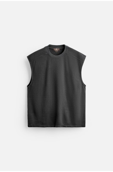 TANK TOP - لمیتد ادیشن مردانه آنتراسیت تیره  زارا