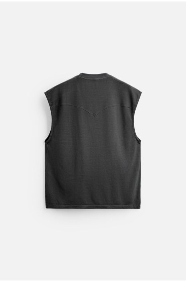 TANK TOP - لمیتد ادیشن مردانه آنتراسیت تیره  زارا