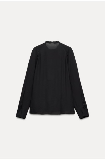 CONTRAST RUFFLE SHIRT زنانه مشکی زارا