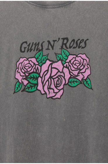 تیشرت Guns N’ Roses زنانه خاکستری پل اند بیر